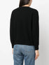 metallic-threading V-neck jumper